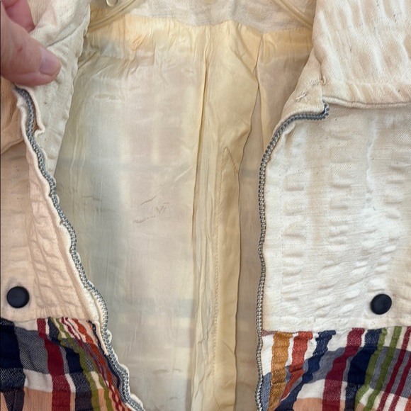 Vintage 1970’s custom sewn/ handmade plaid seersucker jacket & bell bottoms 2P - Picture 5 of 12